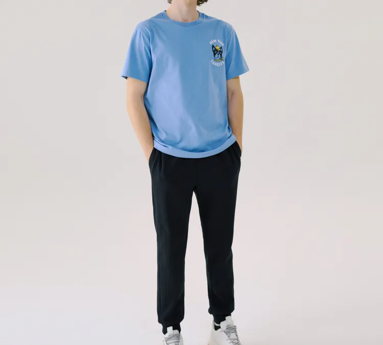 MLB New York Yankees T Shirt Unisex Sky Blue-4