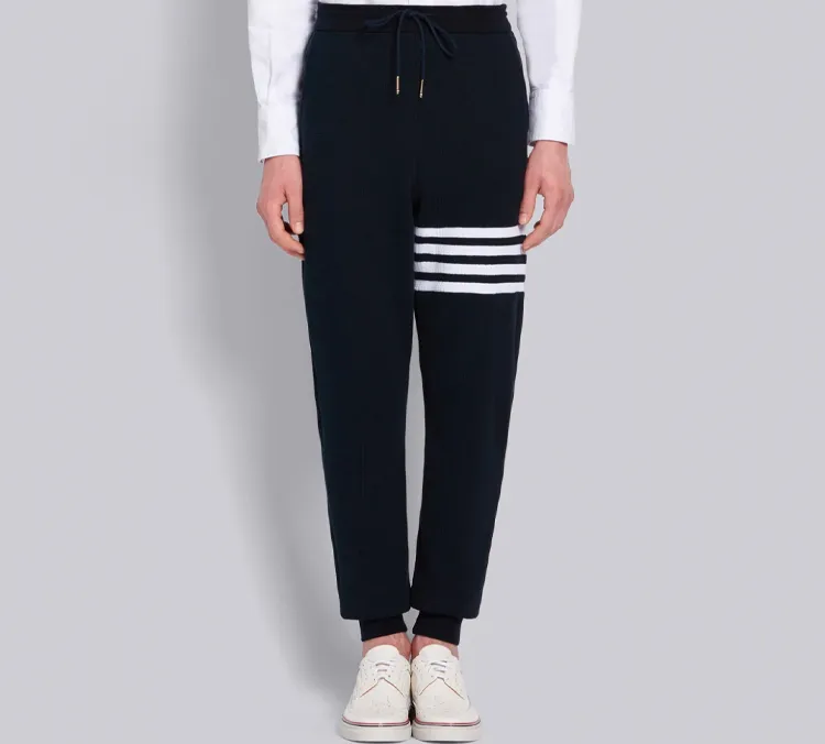 THOM BROWNE 4 Bar Cotton Track Pants-1