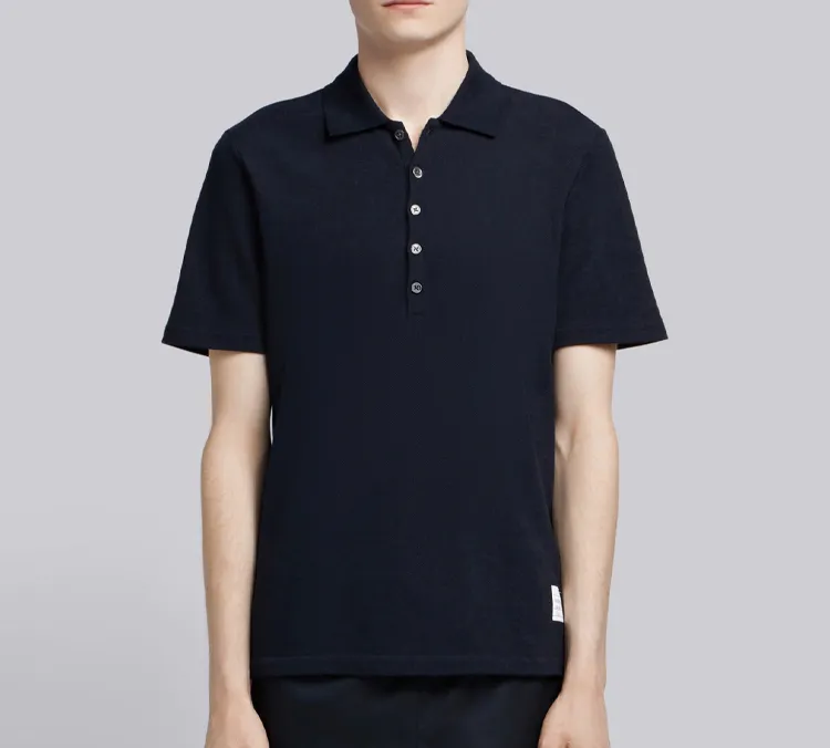 THOM BROWNE Classic Pique Stripe Relaxed Polo Shirt-2