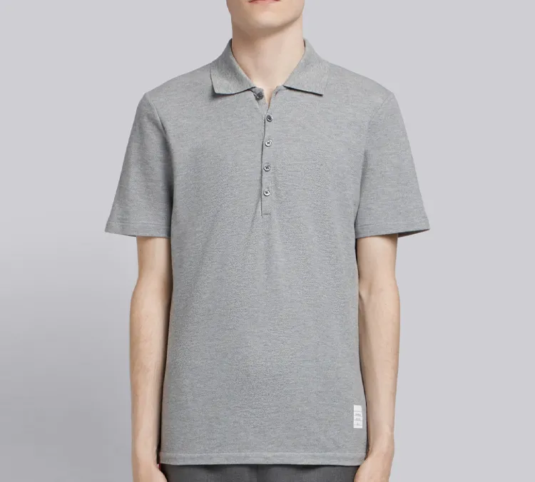 THOM BROWNE Classic Pique Stripe Relaxed Polo Shirt-5