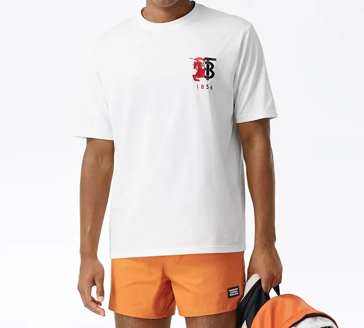 Burberry Contrast Logo Graphic Cotton T shirt-6