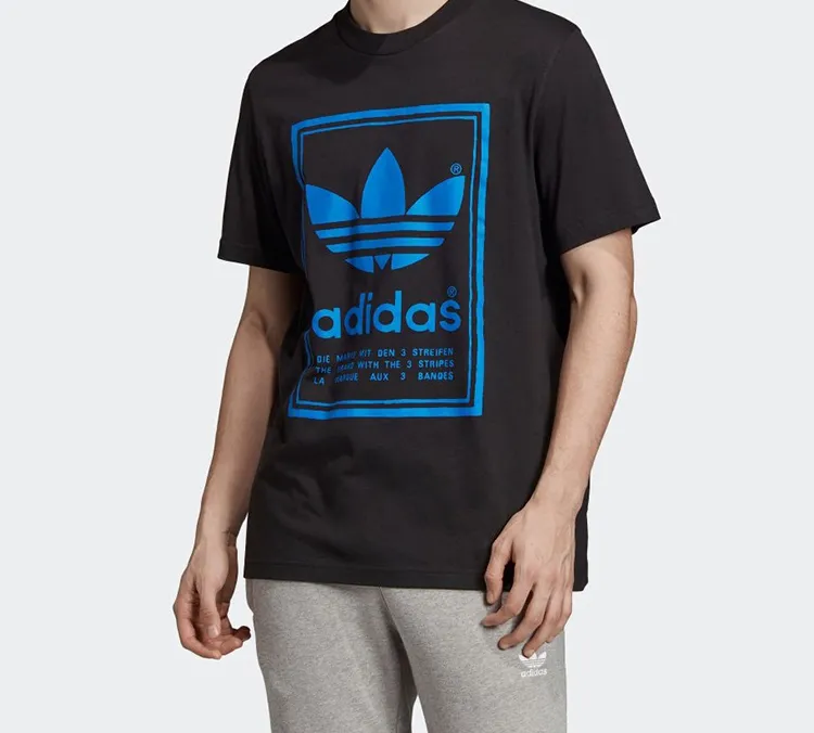 Adidas Originals Set in Sleeve T Shirt Men's Black-3