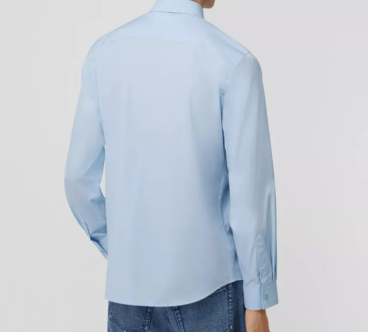 Burberry Logo Detail Stretch Cotton Poplin Shirt-5