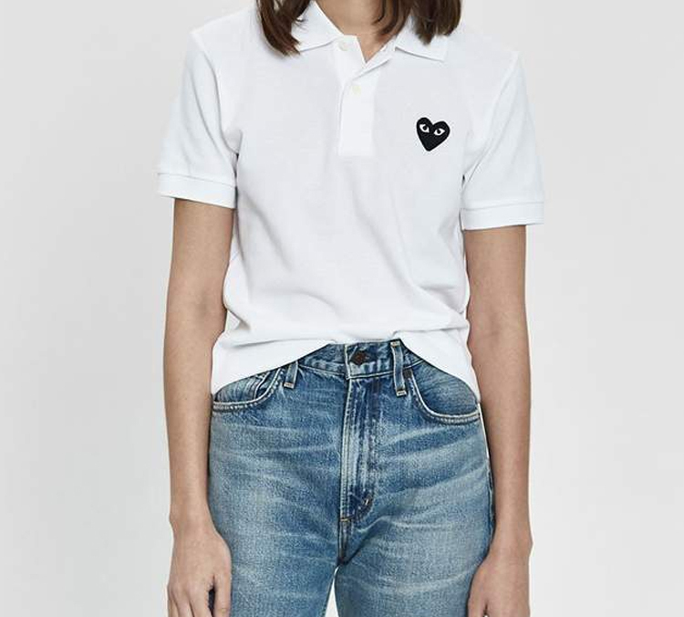 トップス Play comme des garcons girly polo shirt Comme des Garçons Play Red Heart Polo Shirt White – STRØM