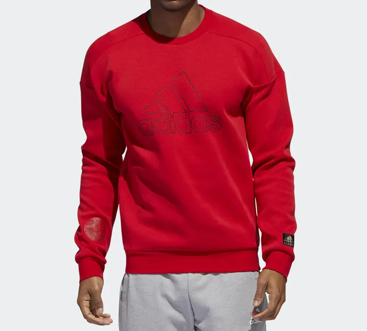Adidas Sweatshirts Men Light Scarlet-2