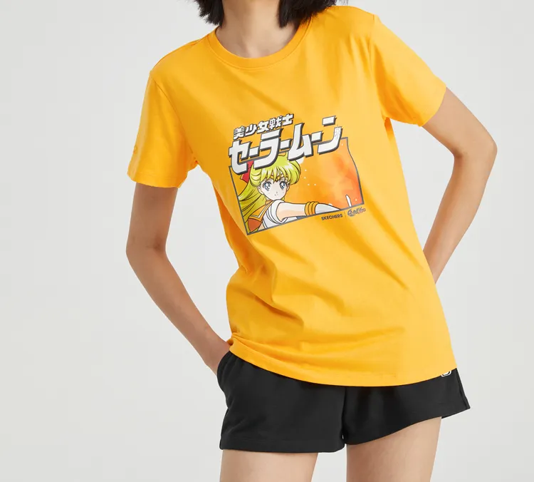 Skechers T Shirt Women's Citrus Orange-3