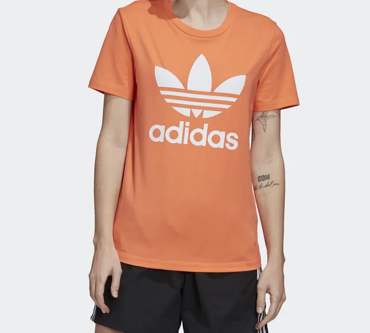 Adidas Originals T Shirt Women's Coral Pink-2