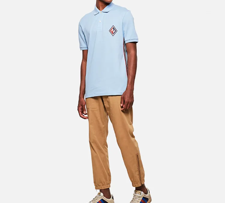 GUCCI Polo Shirts Men Light Blue-3