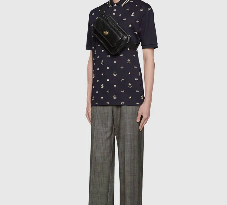 GUCCI Symbols Embroidered Polo Shirt-3