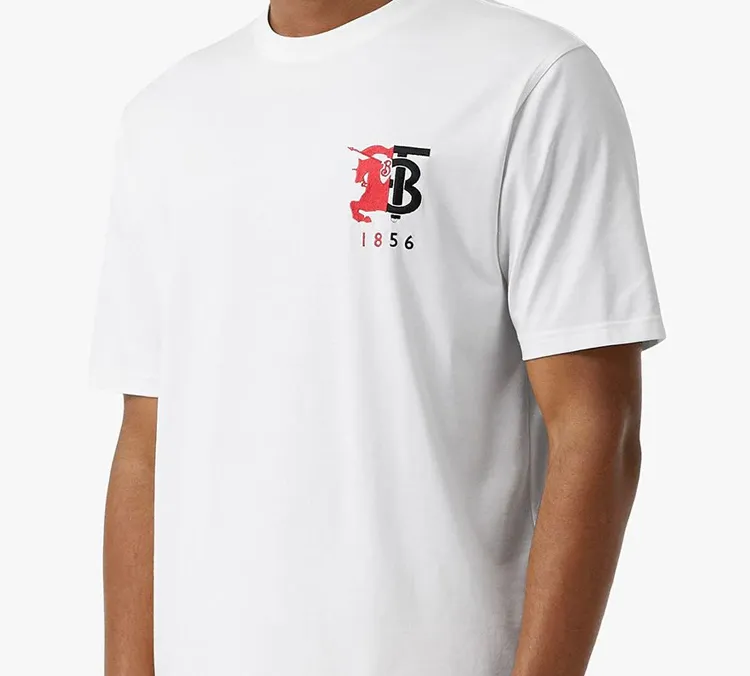 Burberry Contrast Logo Graphic Cotton T shirt-5