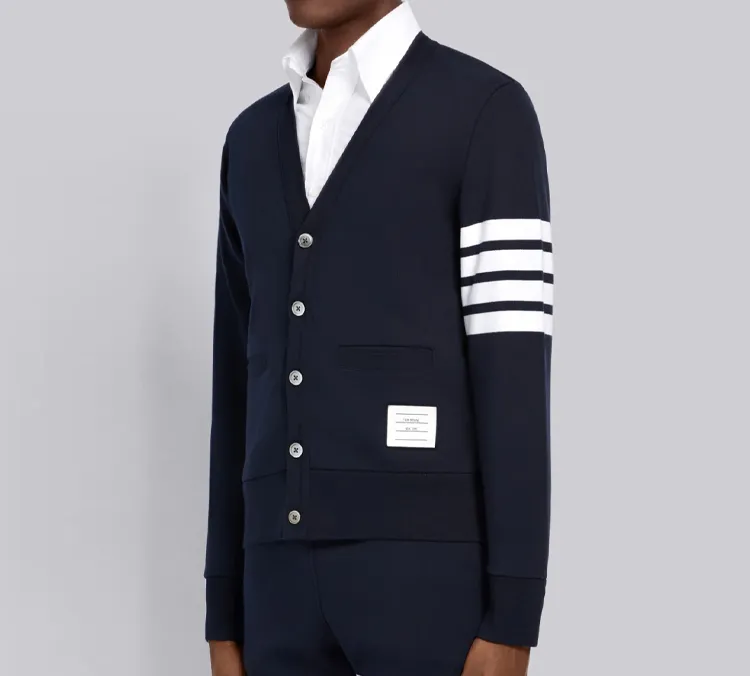 THOM BROWNE 4 Bar Loopback Cardigan-4