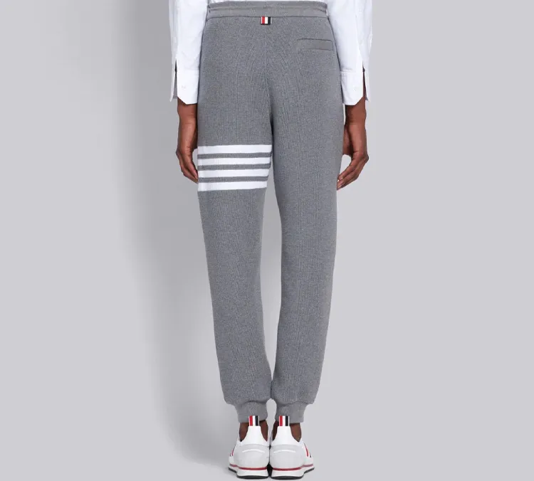 THOM BROWNE 4 Bar Waffle Stitch Track Pants-4