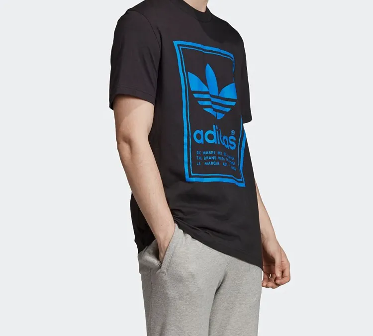 Adidas Originals Set in Sleeve T Shirt Men's Black-5