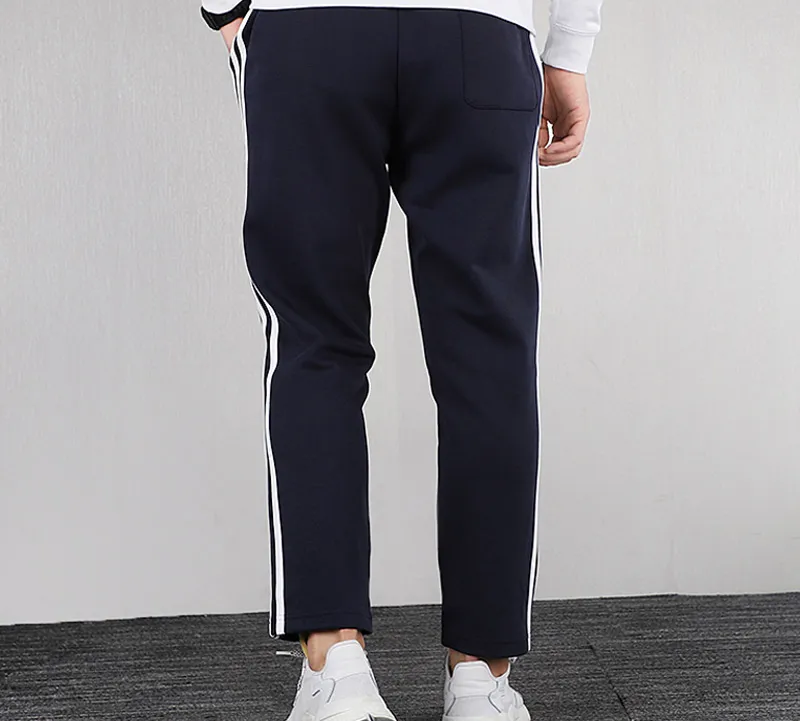 Adidas Knitted Sports Pants Men's Navy Blue-4