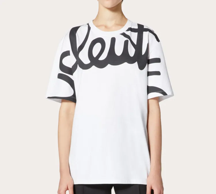 Valentino Drop Shoulder Sleeve T Shirt Women's White-5