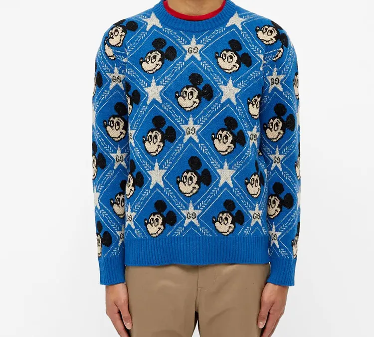 Disney X GUCCI Sweaters Men Bright Blue-1