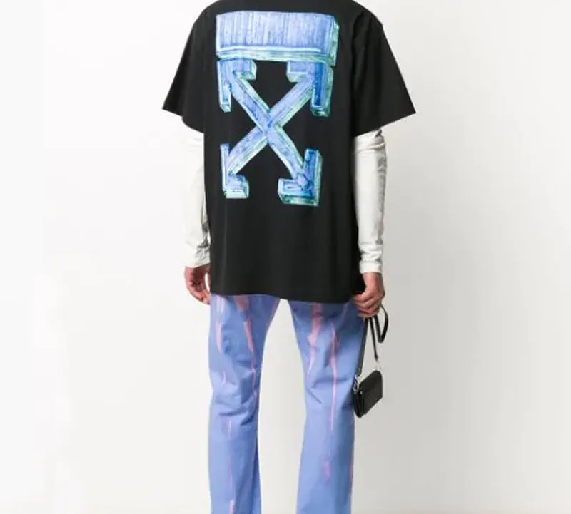 OFF WHITE Marker Blue Arrows Oversized Tee-5