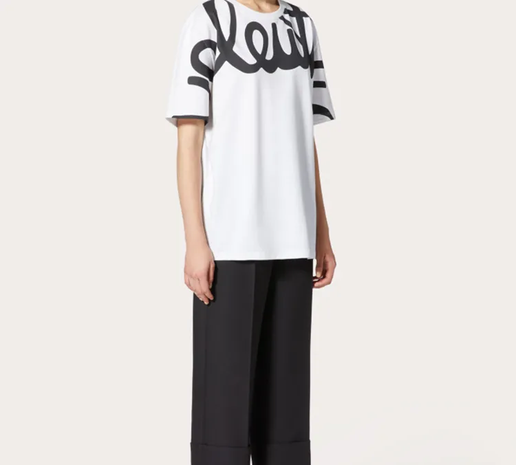 Valentino Drop Shoulder Sleeve T Shirt Women's White-6