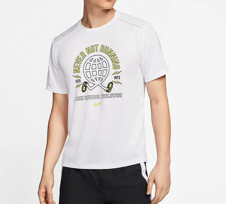 Nike MILER T Shirts Men Black-1