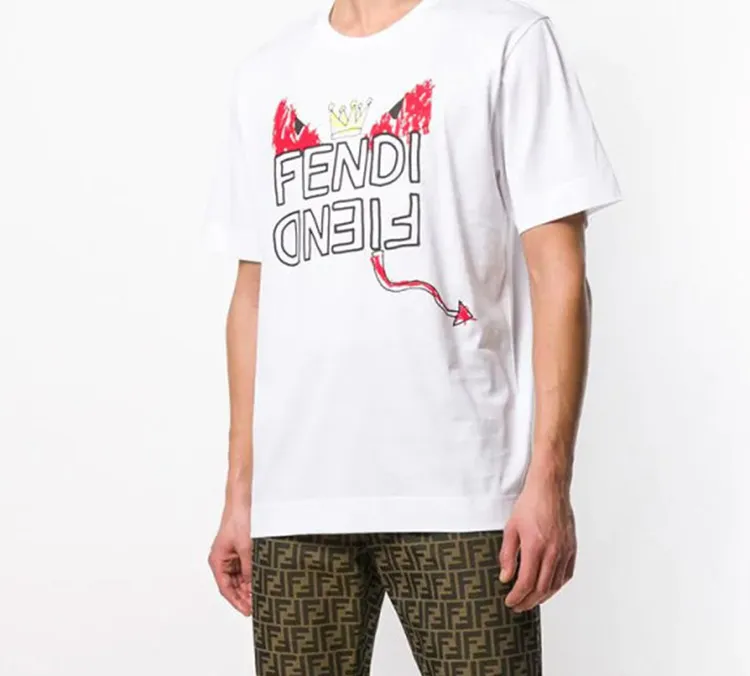 FENDI T Shirts Men White-6