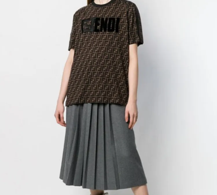 FENDI T Shirt Women's Dark Brown-5