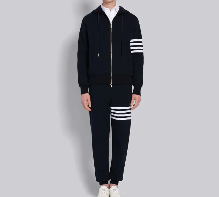 THOM BROWNE 4 Bar Cotton Track Pants-4