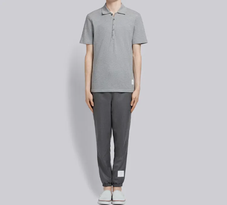 THOM BROWNE Classic Pique Stripe Relaxed Polo Shirt-2