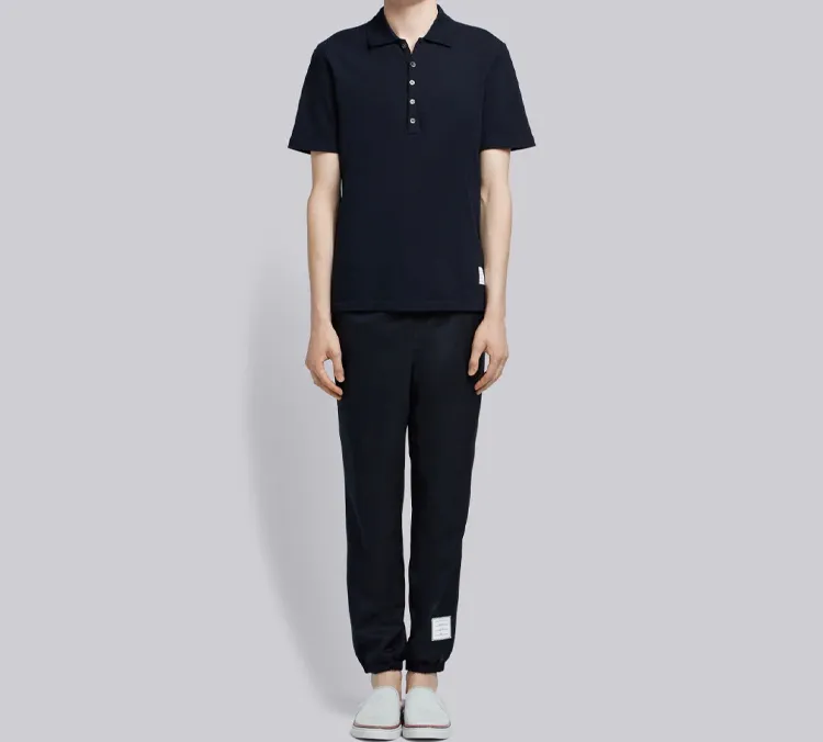 THOM BROWNE Classic Pique Stripe Relaxed Polo Shirt-5