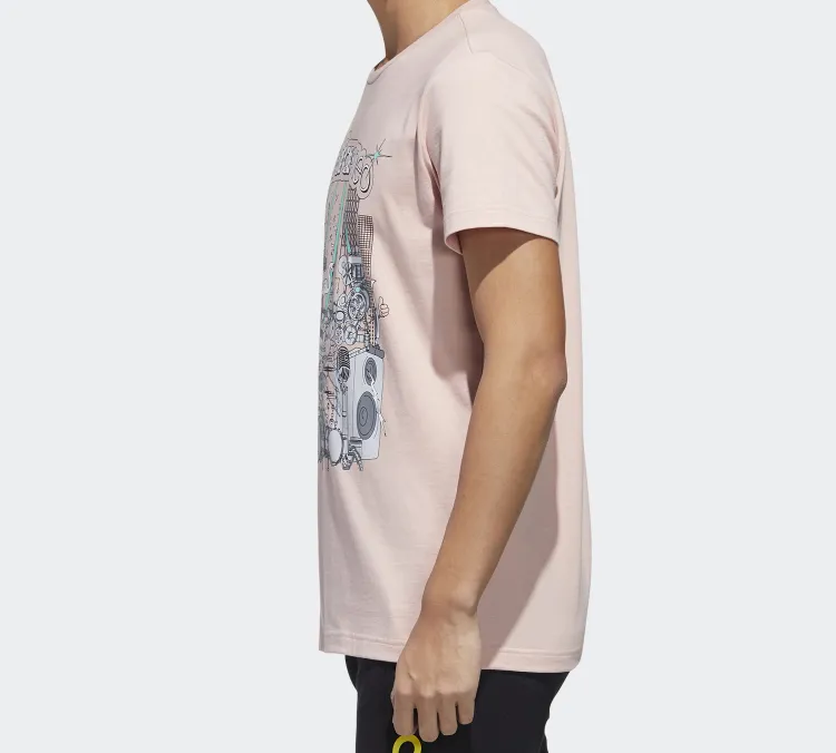 Adidas Neo Set-in Sleeve T-Shirt Men's Pink-5