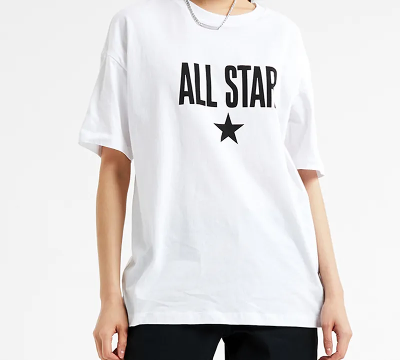 Converse T Shirts Women's White-3