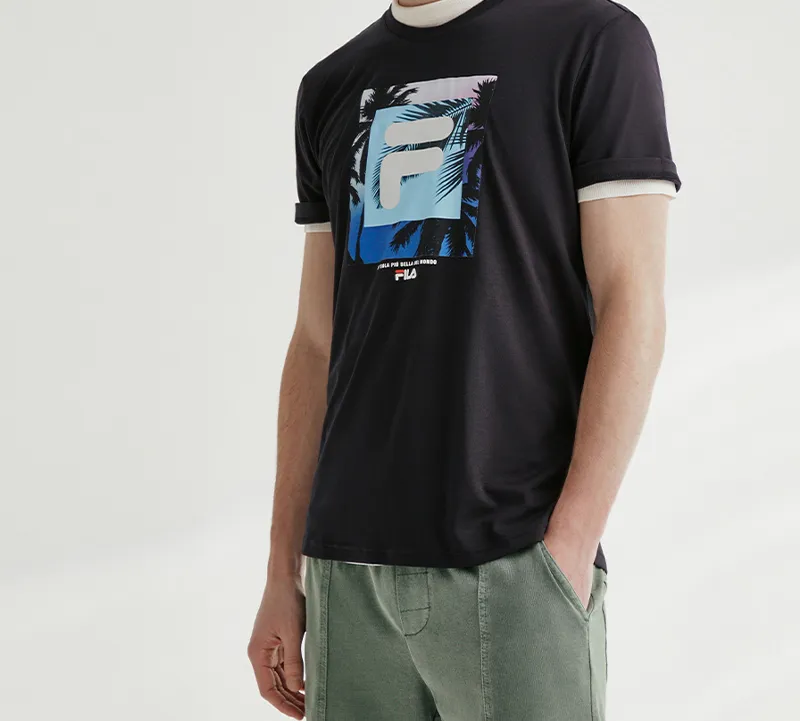 FILA T-Shirts Men Navy Blue-2
