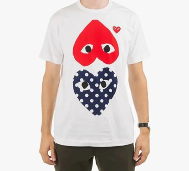Comme Des Garcons Play Polka Dot With Upside Down Heart T shirt-2