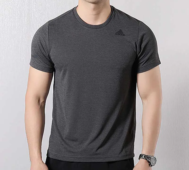 Adidas Set in Sleeve T Shirt Men's Iron Gray/Black-2