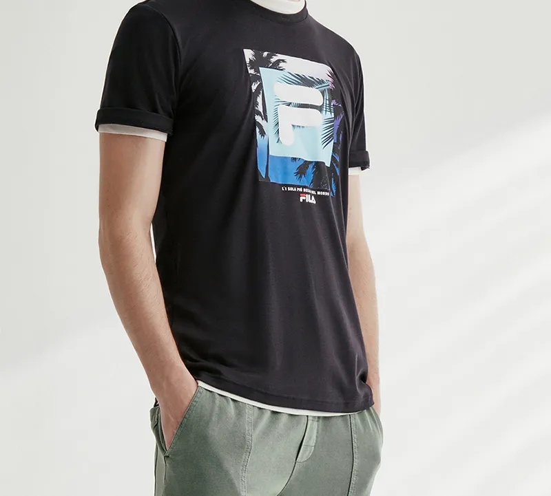 FILA T-Shirts Men Navy Blue-3