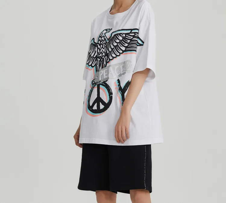 Boy London Crew Neck Loose Fit Straight Short Sleeved T Shirt Unisex White-3