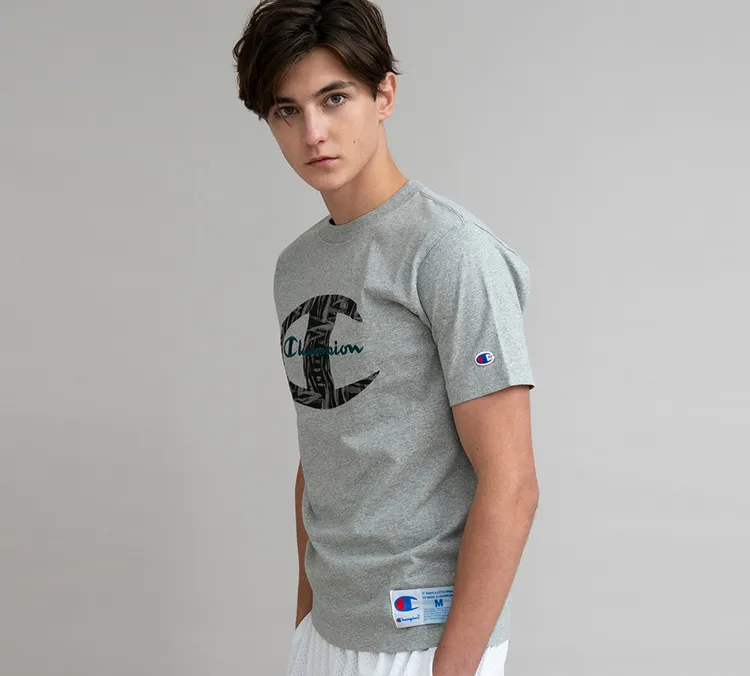 Champion T Shirts Unisex Gray-2