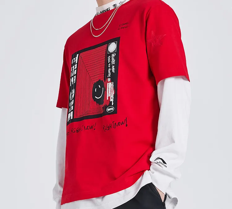 LINING Sports Fashion Collection T Shirts Unisex Bull Red-1