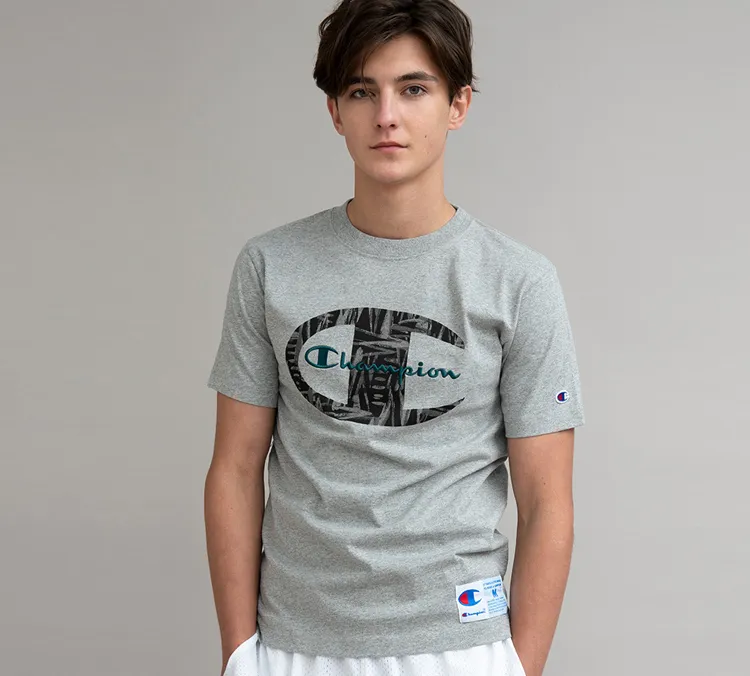 Champion T Shirts Unisex Gray-1