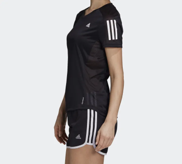 Adidas Set in Sleeve T Shirt Women's Black-4