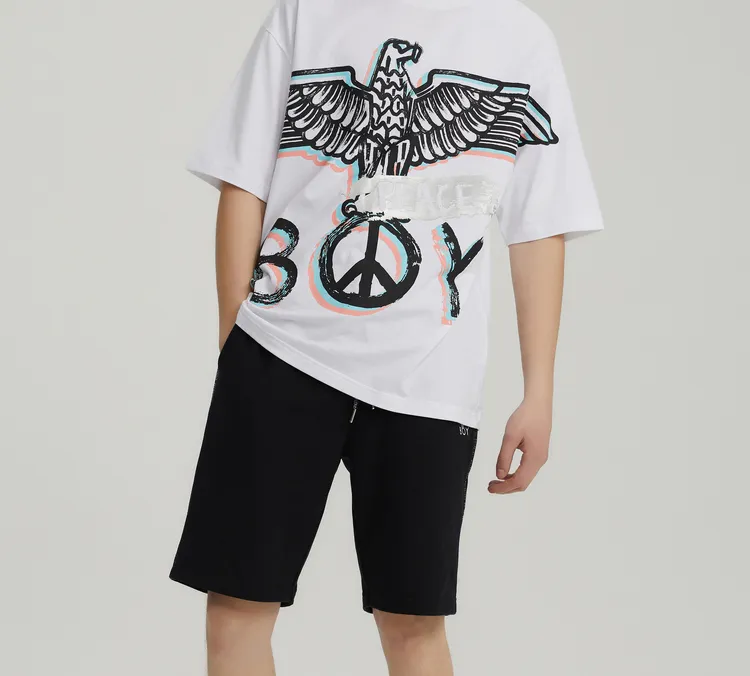 Boy London Crew Neck Loose Fit Straight Short Sleeved T Shirt Unisex White-5
