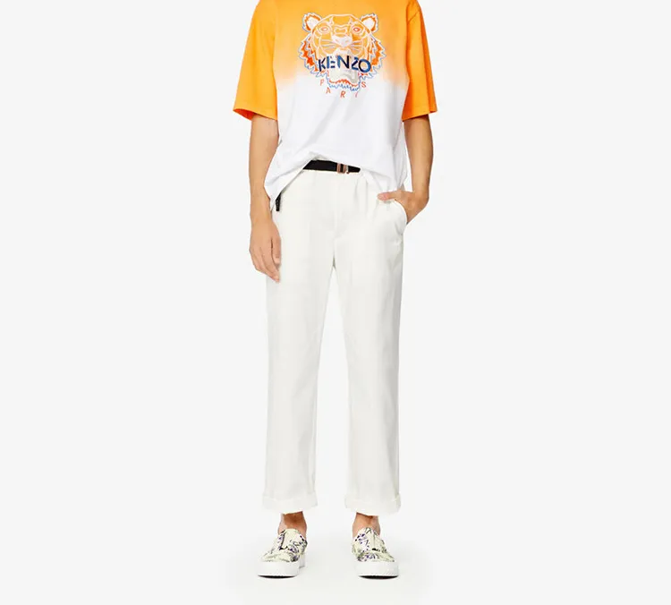 KENZO T-Shirts Men Orange Yellow-2