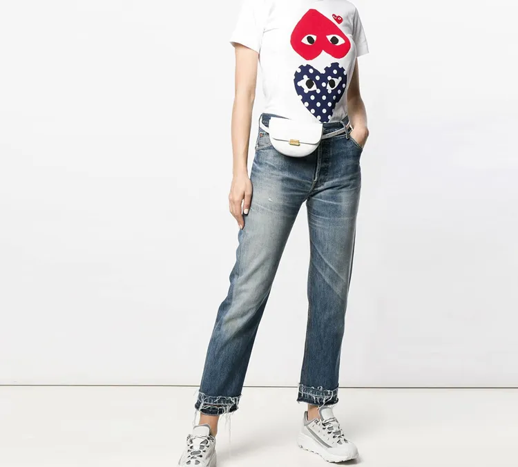 CDG Play Polka Dot Heart Tee 'White'-3