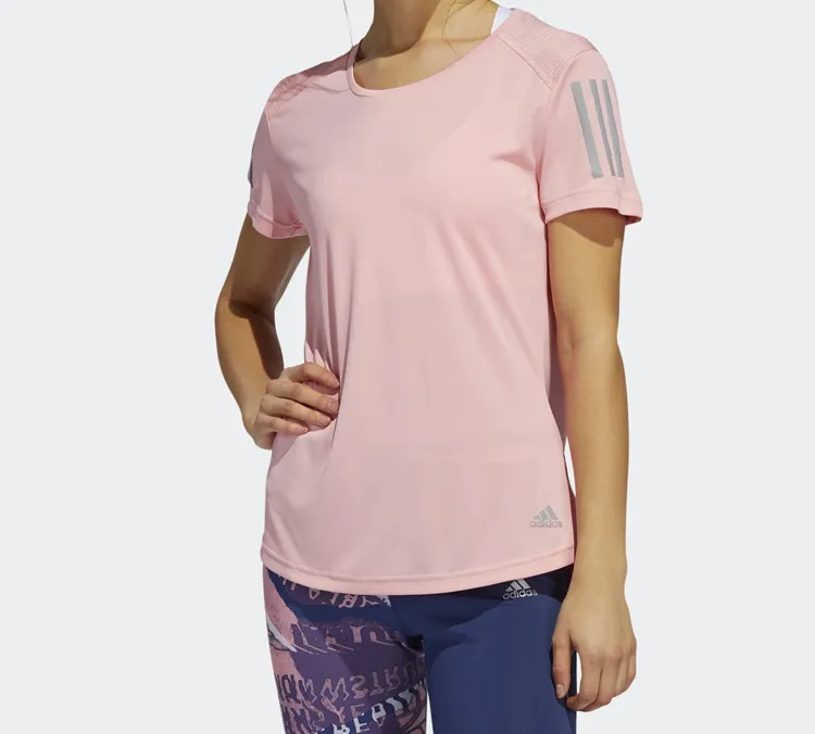 Adidas Set in Sleeve T Shirt Women's Pink-3