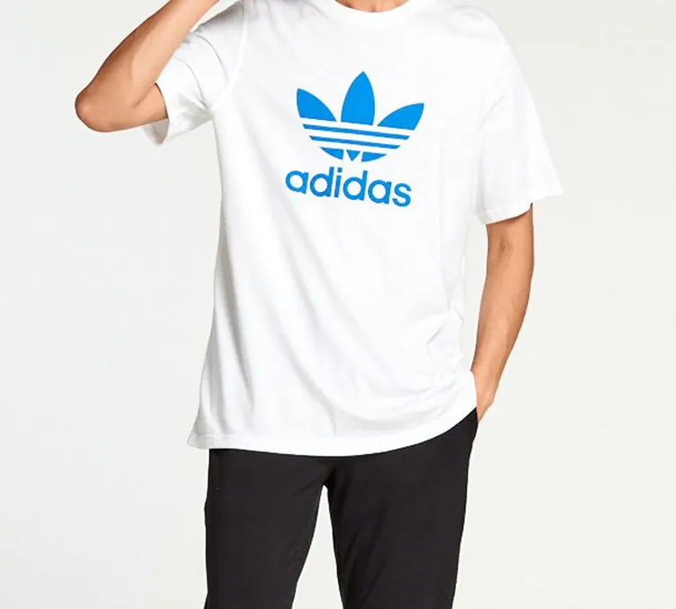 Adidas Originals T Shirts Men White Blue-2