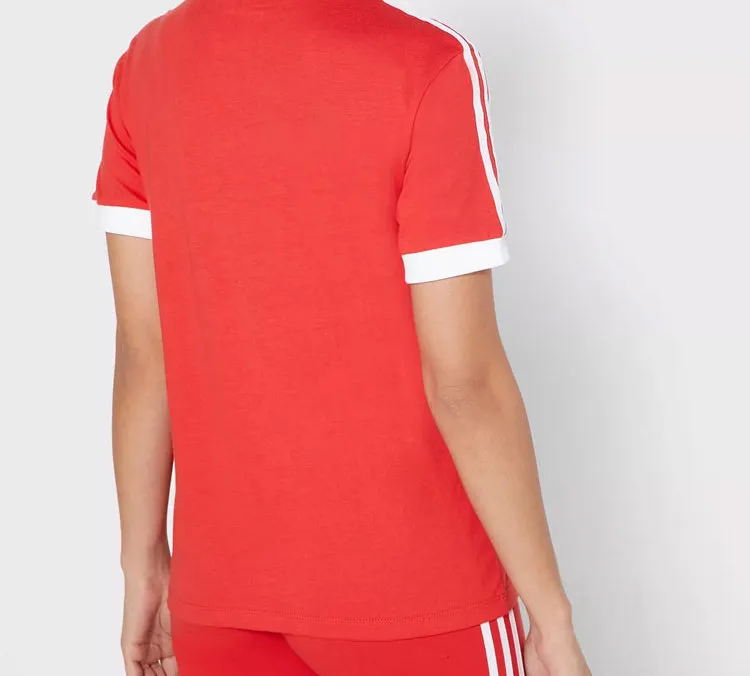 Adidas Originals Set in Sleeve T Shirt Women's Red-3