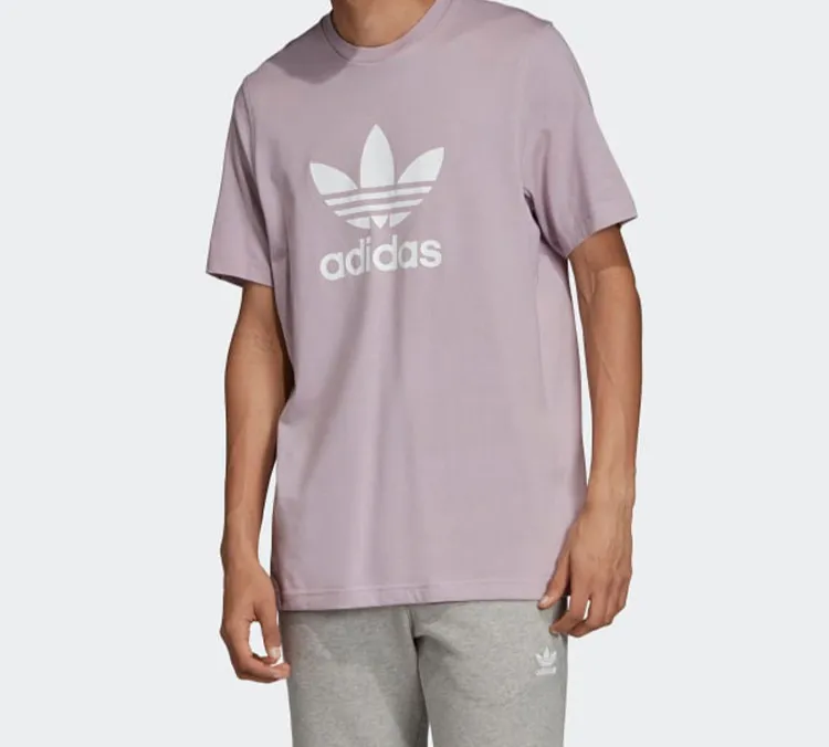 Adidas Originals T Shirt Men's Light Pink Purple Gray-4