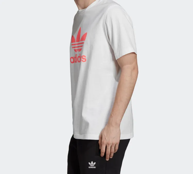 Adidas Originals T Shirt Men's White Shimmery Red-4