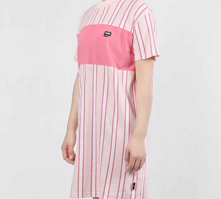 PUMA Short Sleeved Dresses Women's Pink-3