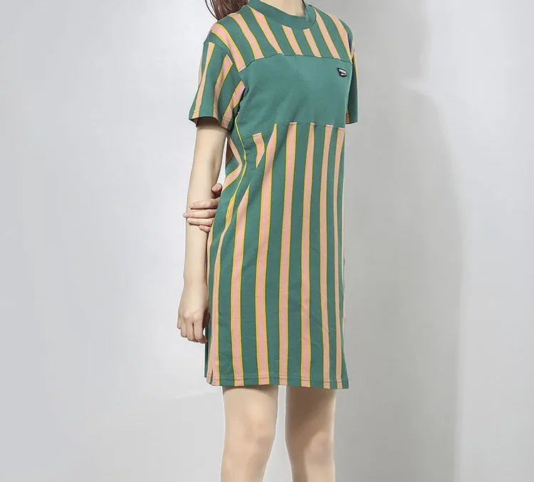 PUMA T Shirt Women's Green Stripes-4