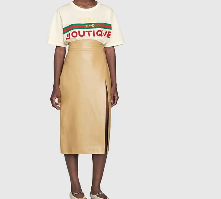 GUCCI Boutique Print Cotton T shirt White-4